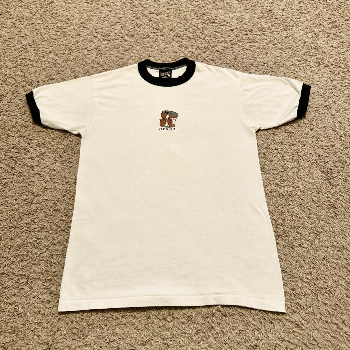 Band Tees × Vintage VINTAGE 90s CRUSHED BEER RINGER TEE! Size US M / EU 48-50 / 2 - 2 Thumbnail