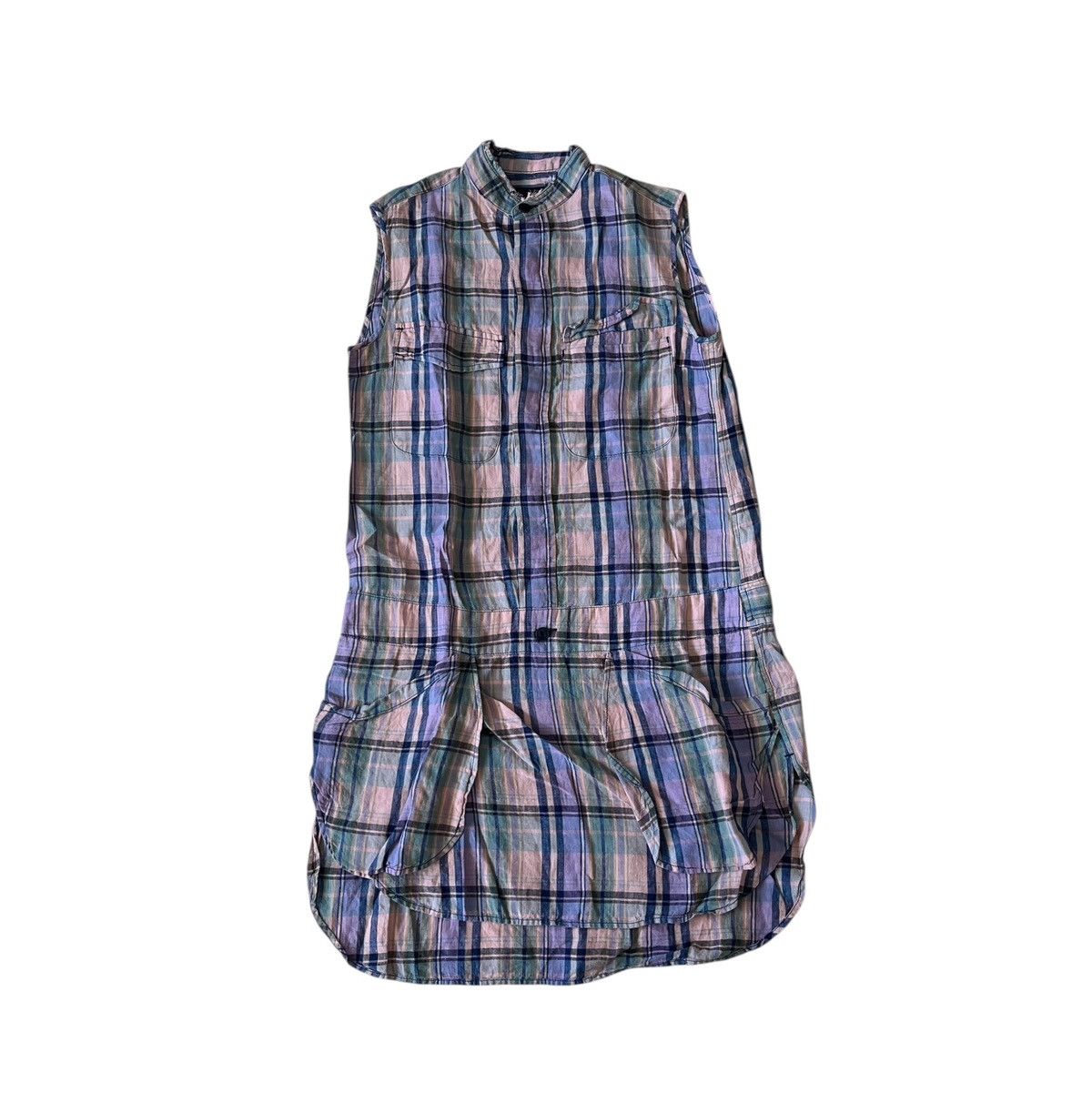 Yohji Yamamoto TAX FREE 🇺🇸 yohji yamamoto y’s sleveless plaid long shirt Size US S / EU 44-46 / 1 - 1 Thumbnail