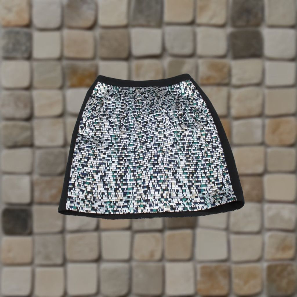 Hugo Boss HUGO BOSS Pencil Skirt Womens 8 Black Multi Geometric Zip Knee Length Size 30" / US 8 / IT 44 - 1 Thumbnail