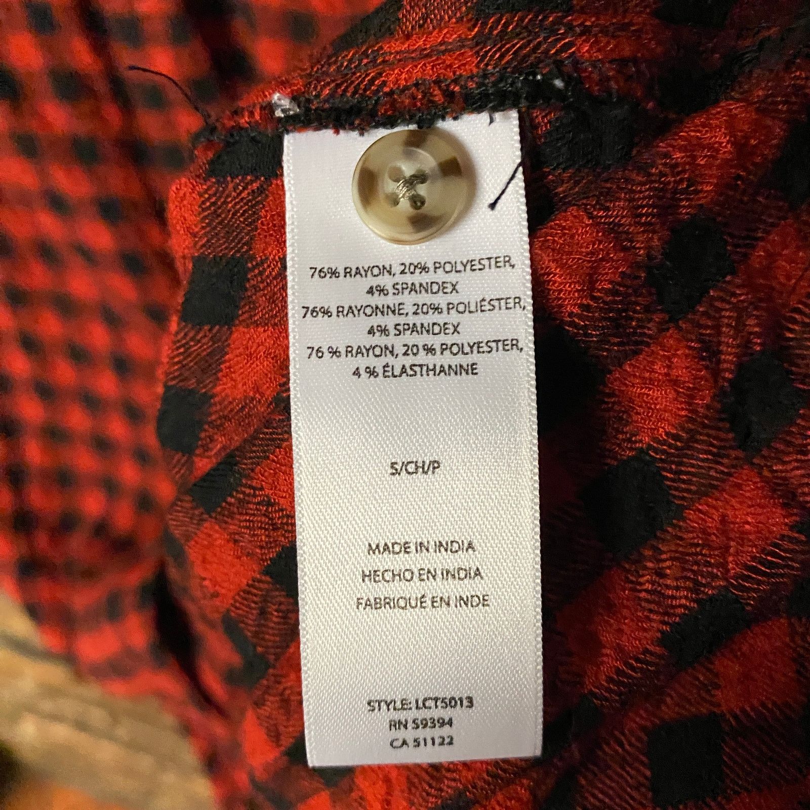 Other BeachLunchLounge Red Buffalo Plaid Button Down Shirt Small Size S / US 4 / IT 40 - 6 Thumbnail