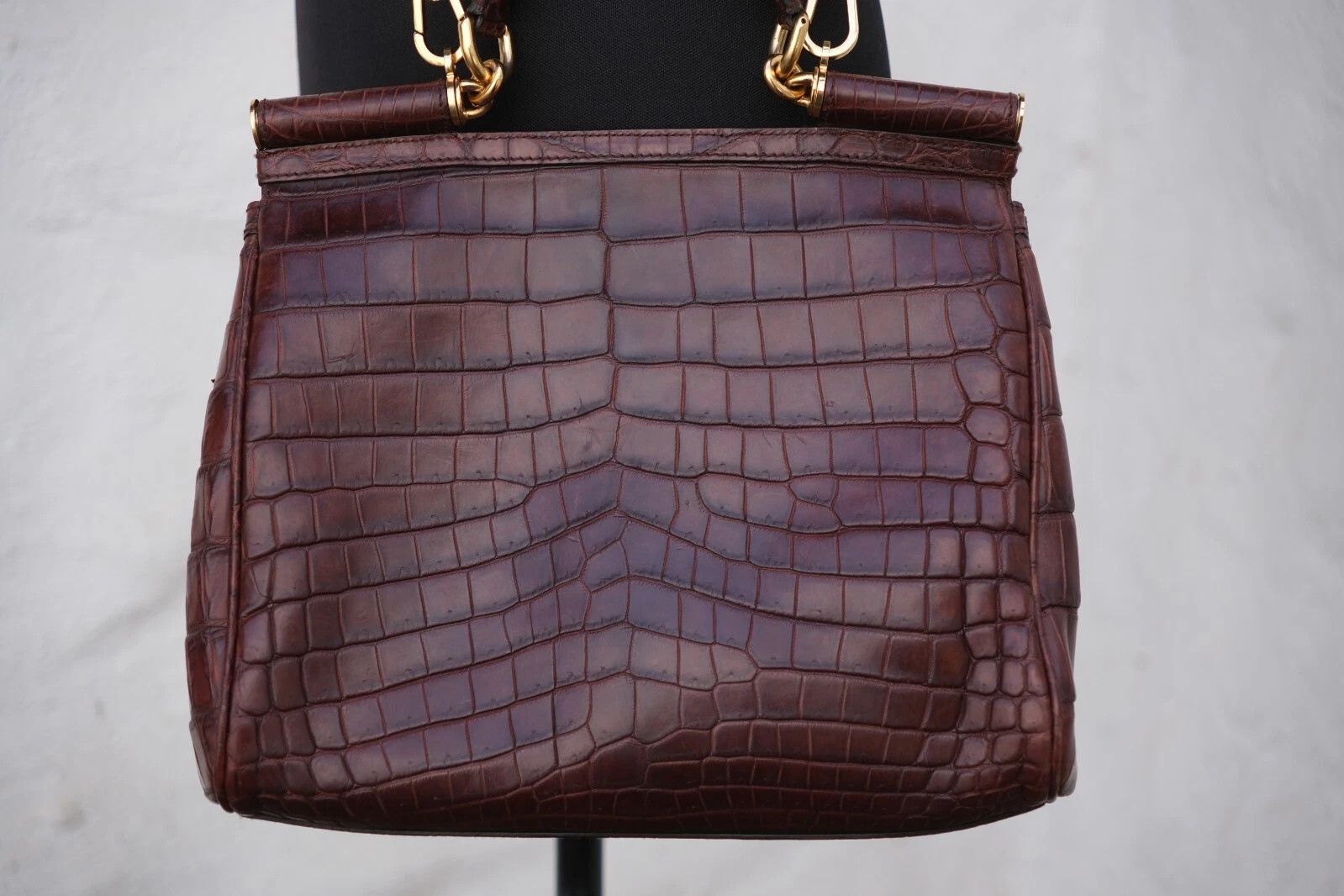 Dolce & Gabbana Mint Dolce & Gabanna Sicily Large Tote Hand Bag Croco Exotic Size ONE SIZE - 2 Thumbnail