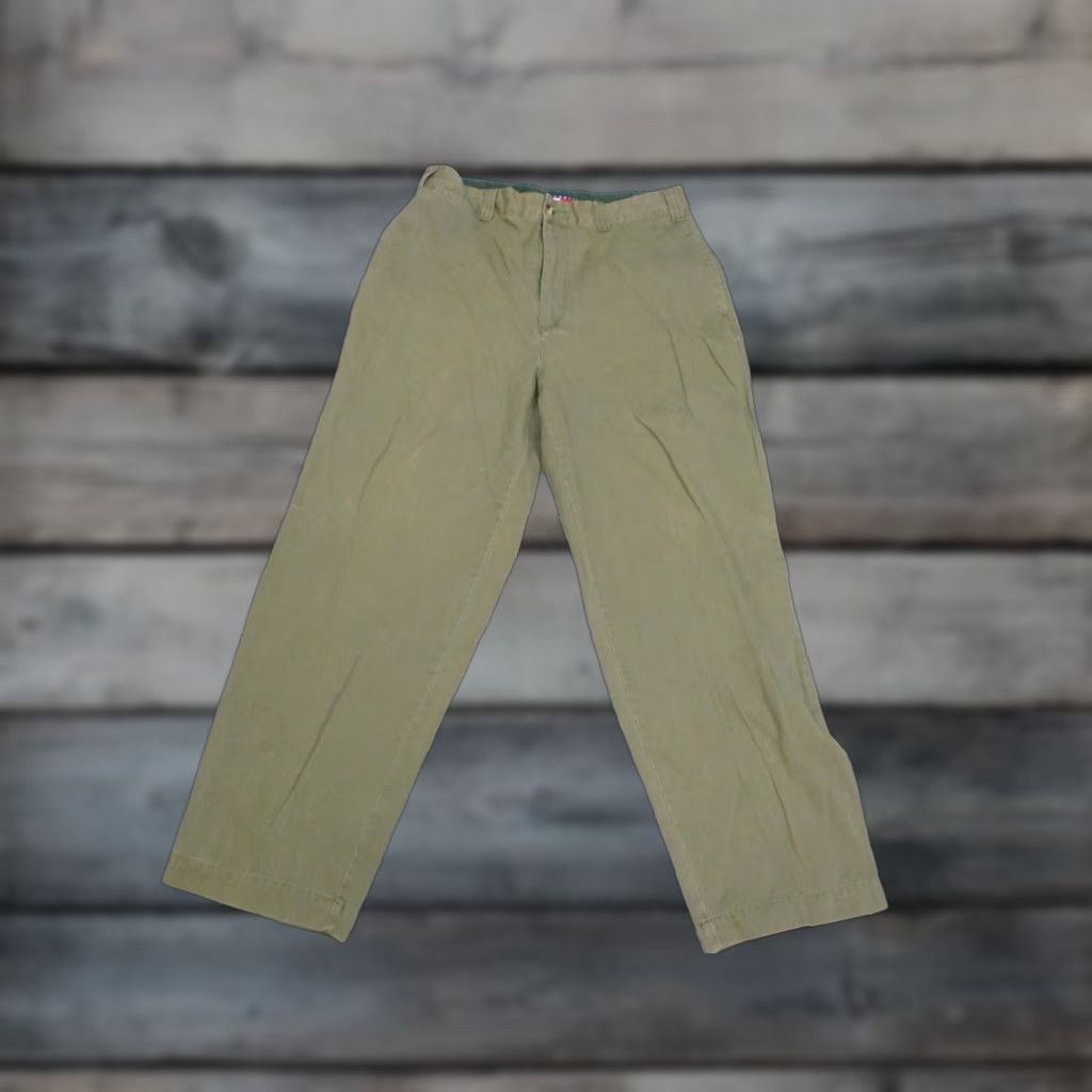 Tommy Hilfiger VINTAGE Tommy Hilfiger Pants Mens 34 Green Chino Relaxed Fit Straight Baggy Y2K Size US 34 / EU 50 - 1 Thumbnail