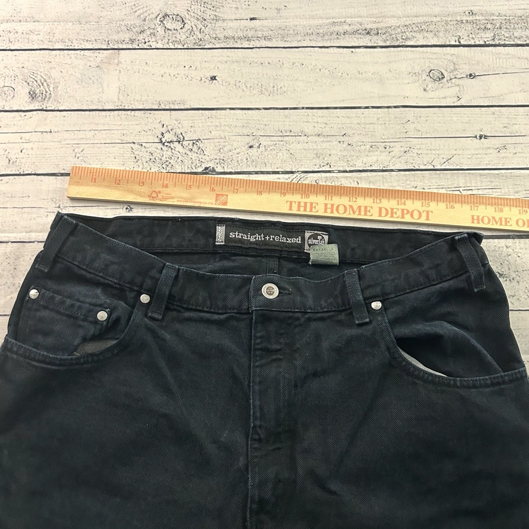 Levi's VINTAGE Levi's Silver Tab Jeans Men 35x30 Dark Navy 5-Pocket Straight Denim Relaxed Slim Fit Shirts? Size US 35 - 5 Thumbnail