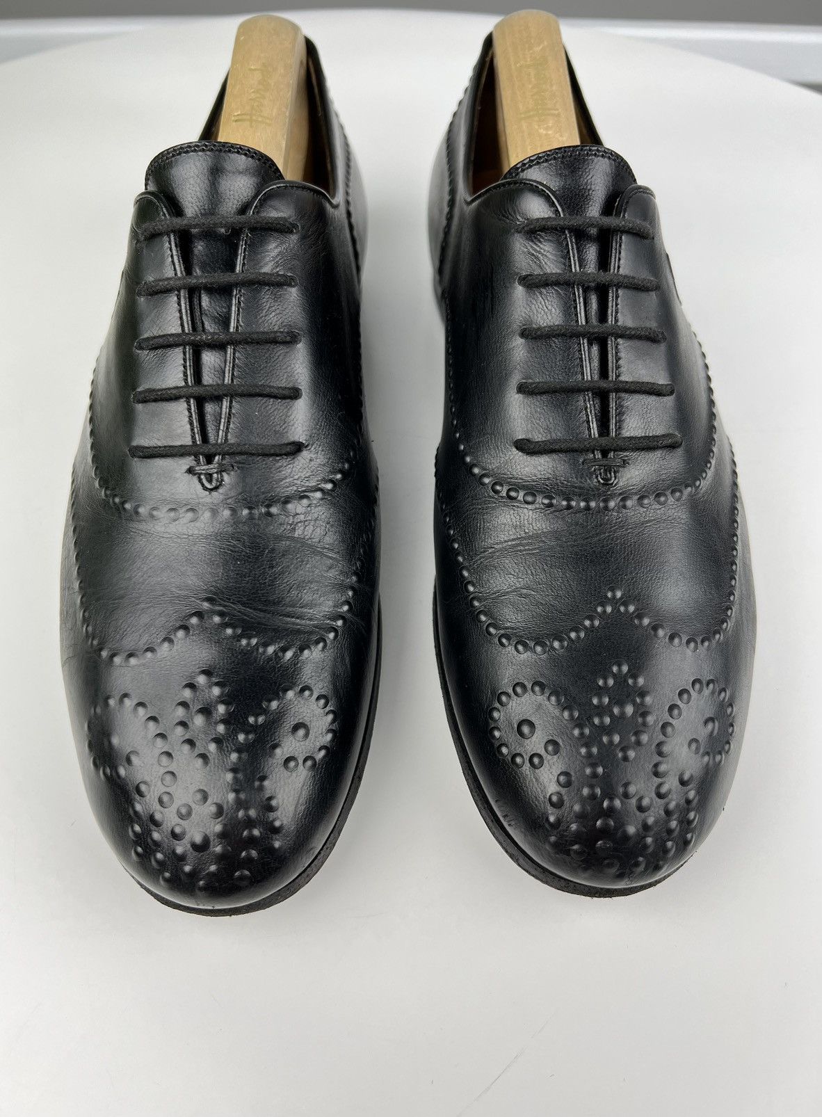 Gucci GUCCI Oxfords Leather Shoes Lace Up Wingtip Black Men’s Size US 7.5 / EU 40-41 - 4 Thumbnail