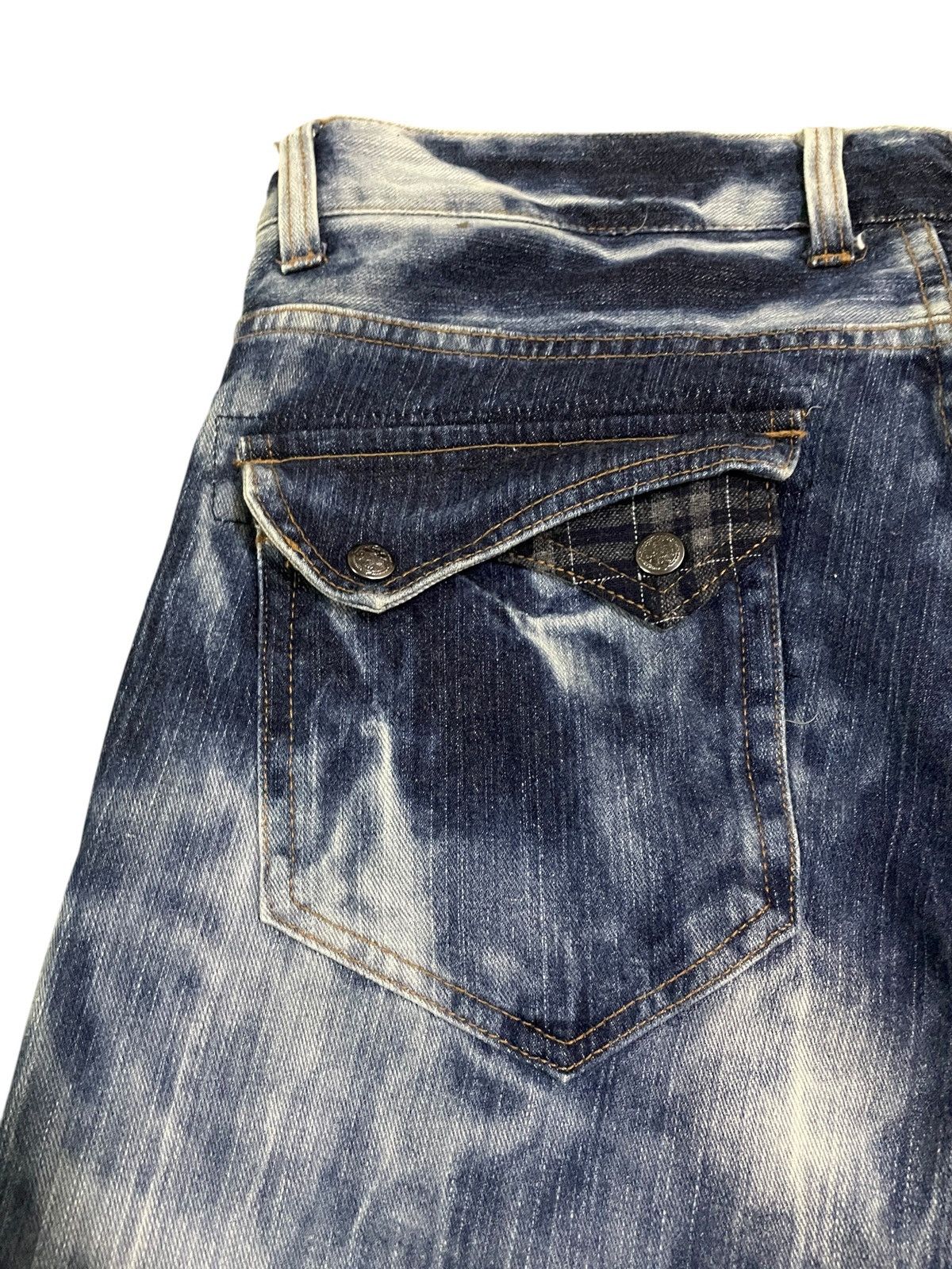 If Six Was Nine Rare Vintage Japanese Brand Root Three Bleach Jeans 2000s Size US 34 / EU 50 - 8 Thumbnail