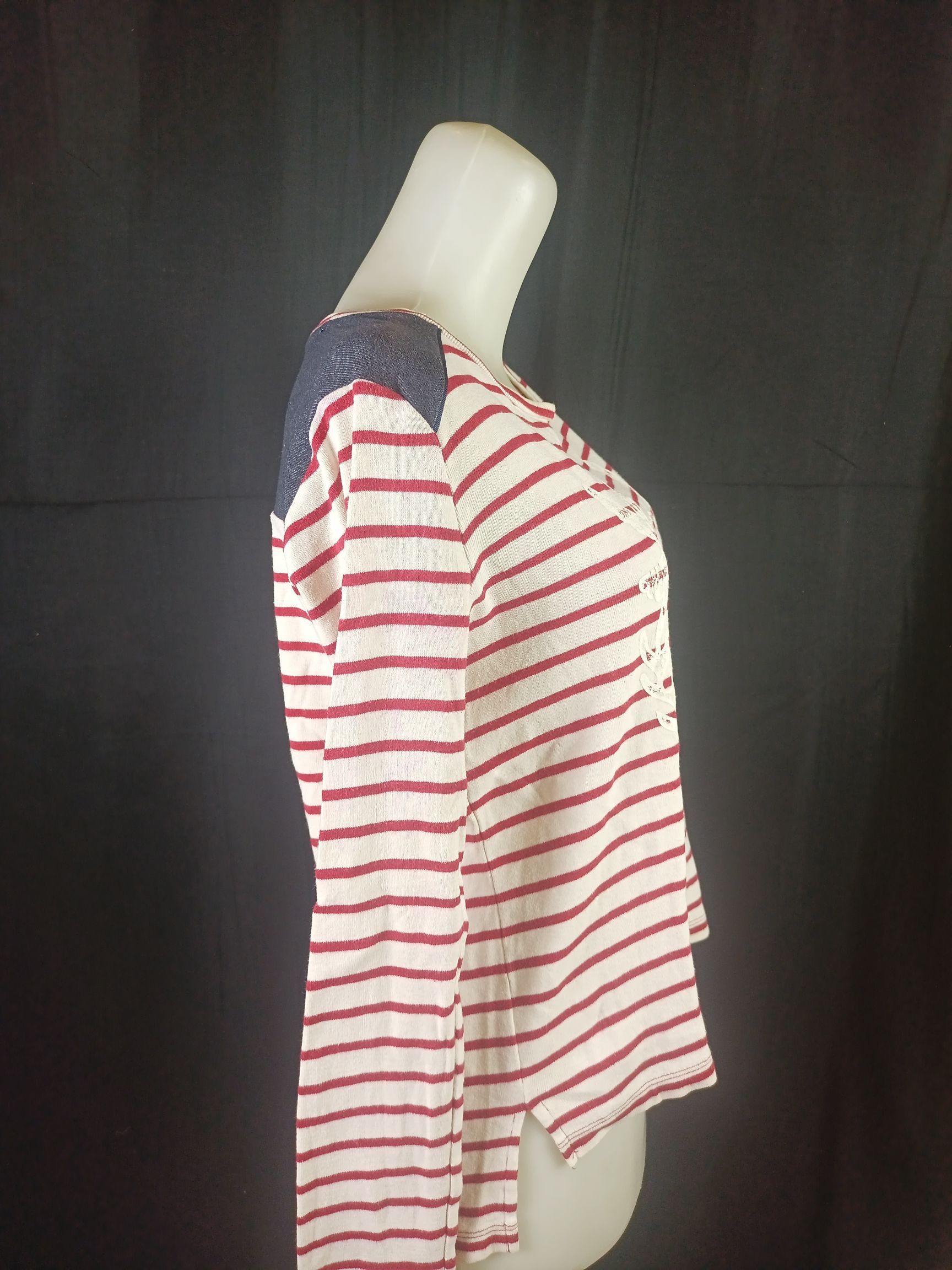 Japanese Brand MIND BRIDGE Striped Affliction Top Long Sleeve Size L / US 10 / IT 46 - 10 Thumbnail
