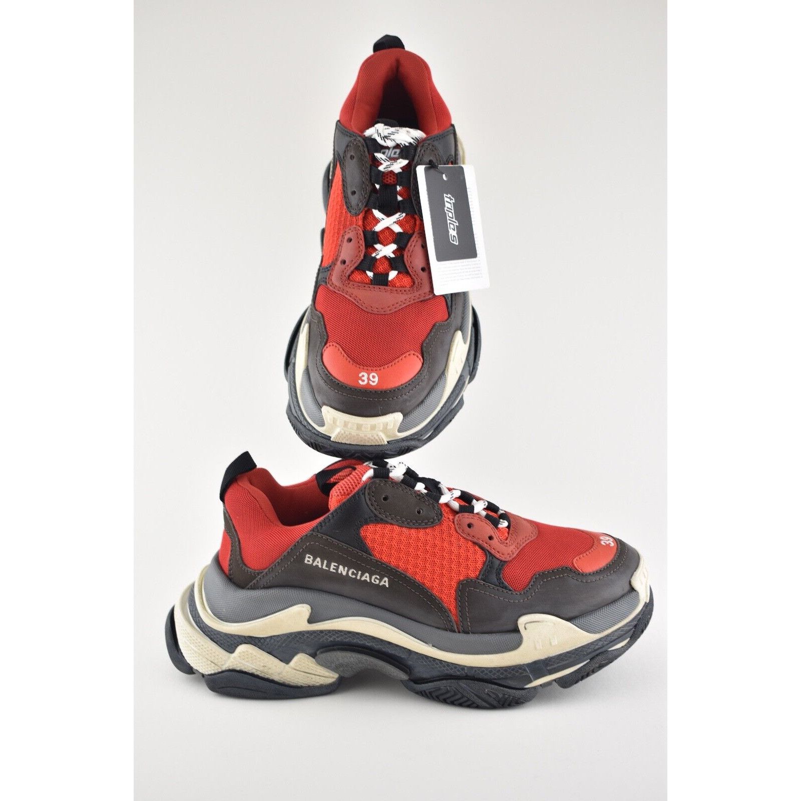 Balenciaga Balenciaga Triple S Black Red Bred Speed Flat Sneaker Size US 6 / EU 39 - 5 Thumbnail