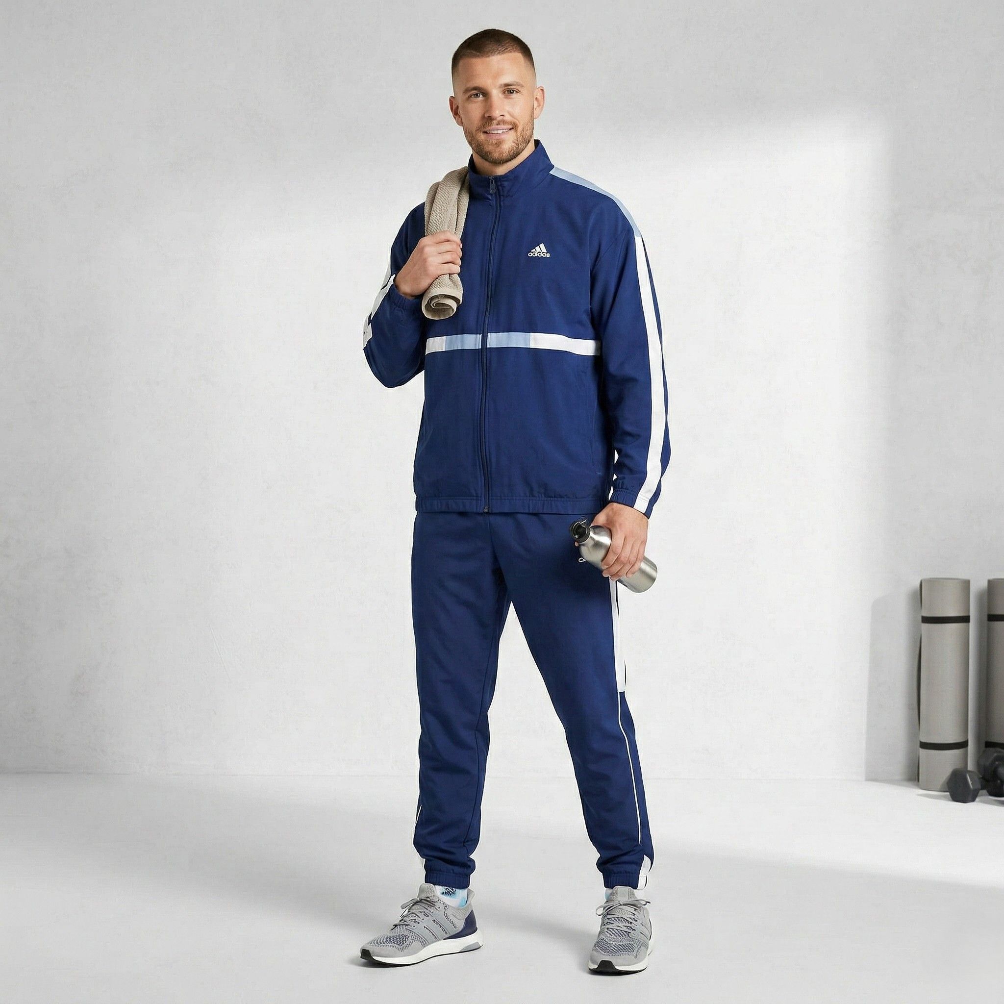 Adidas Adidas Men 52 L Jacket Blue Vintage Bomber Top 1544 Size US L / EU 52-54 / 3 - 1 Thumbnail