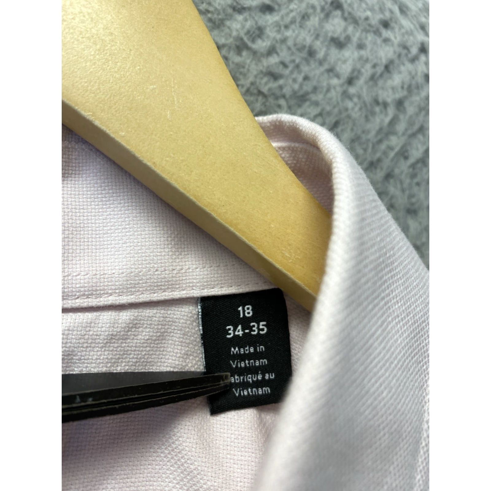 Nordstrom Nordstrom Dress Shirt Mens 15.5 Slim Light Pink 100% Cotton Long Sleeve Barrel Cuff, Workwear, Business, Casual, Regular Fit Size 40R - 5 Thumbnail