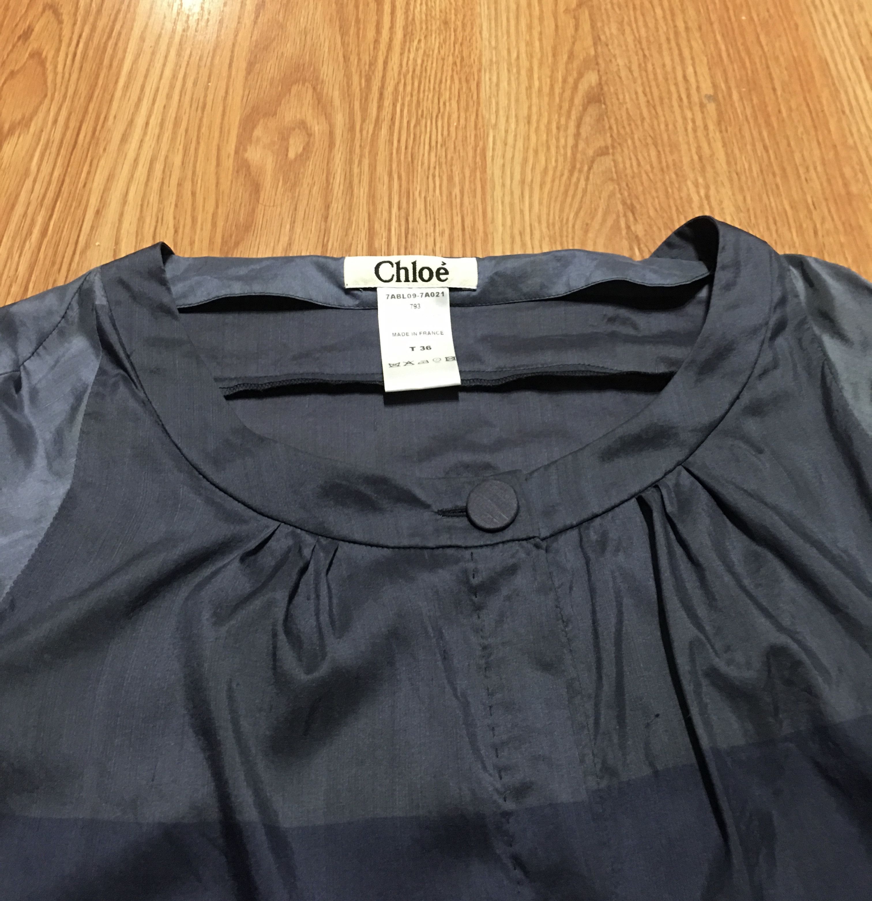 Chloe × Vintage CHLOE Silk Wool Vintage Blue Blouse Shirt Size FR 36 Size S / US 4 / IT 40 - 8 Thumbnail