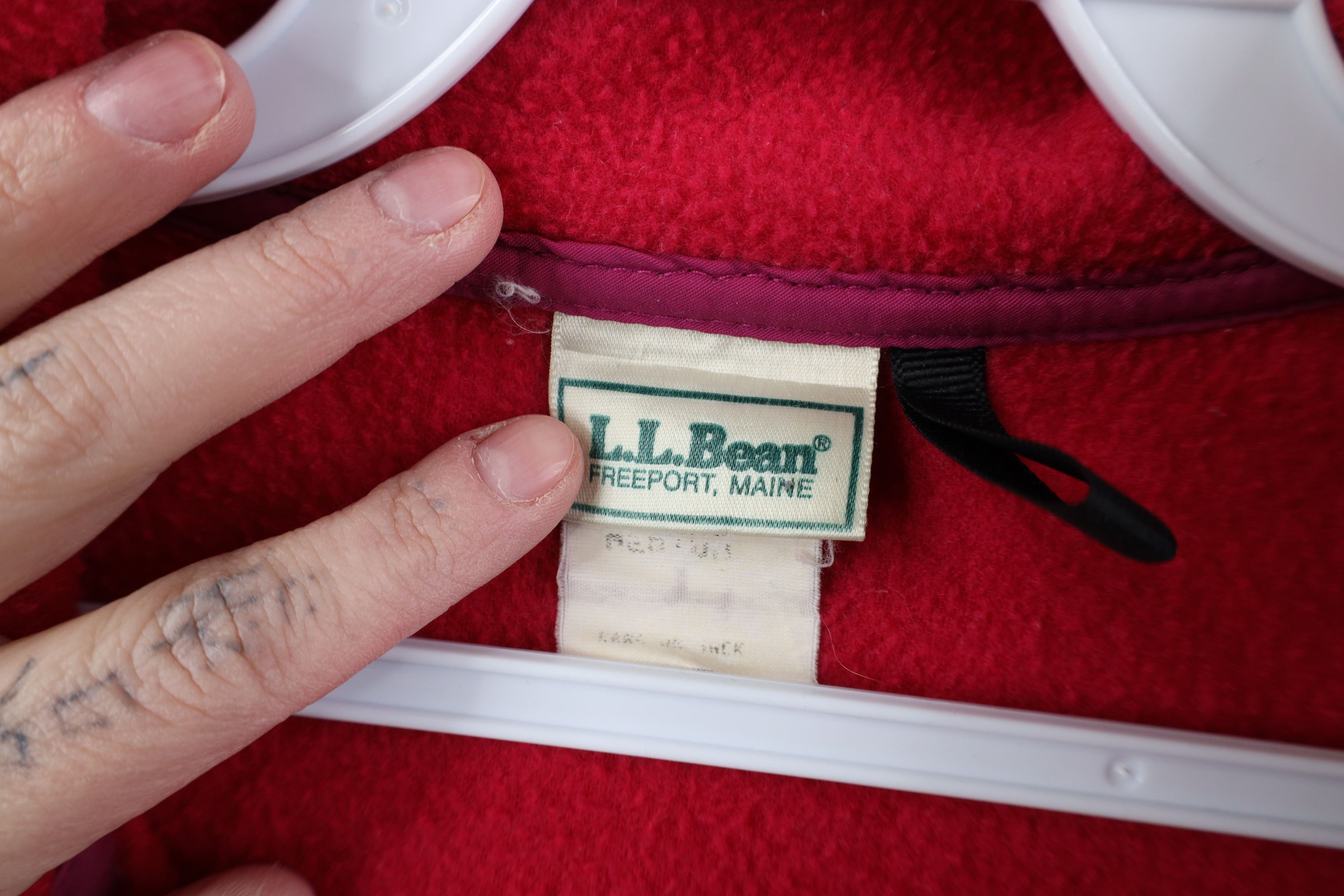 L.L. Bean Vintage 90s LL Bean Script Fleece Full Zip Jacket USA Pink Size M / US 6-8 / IT 42-44 - 11 Thumbnail