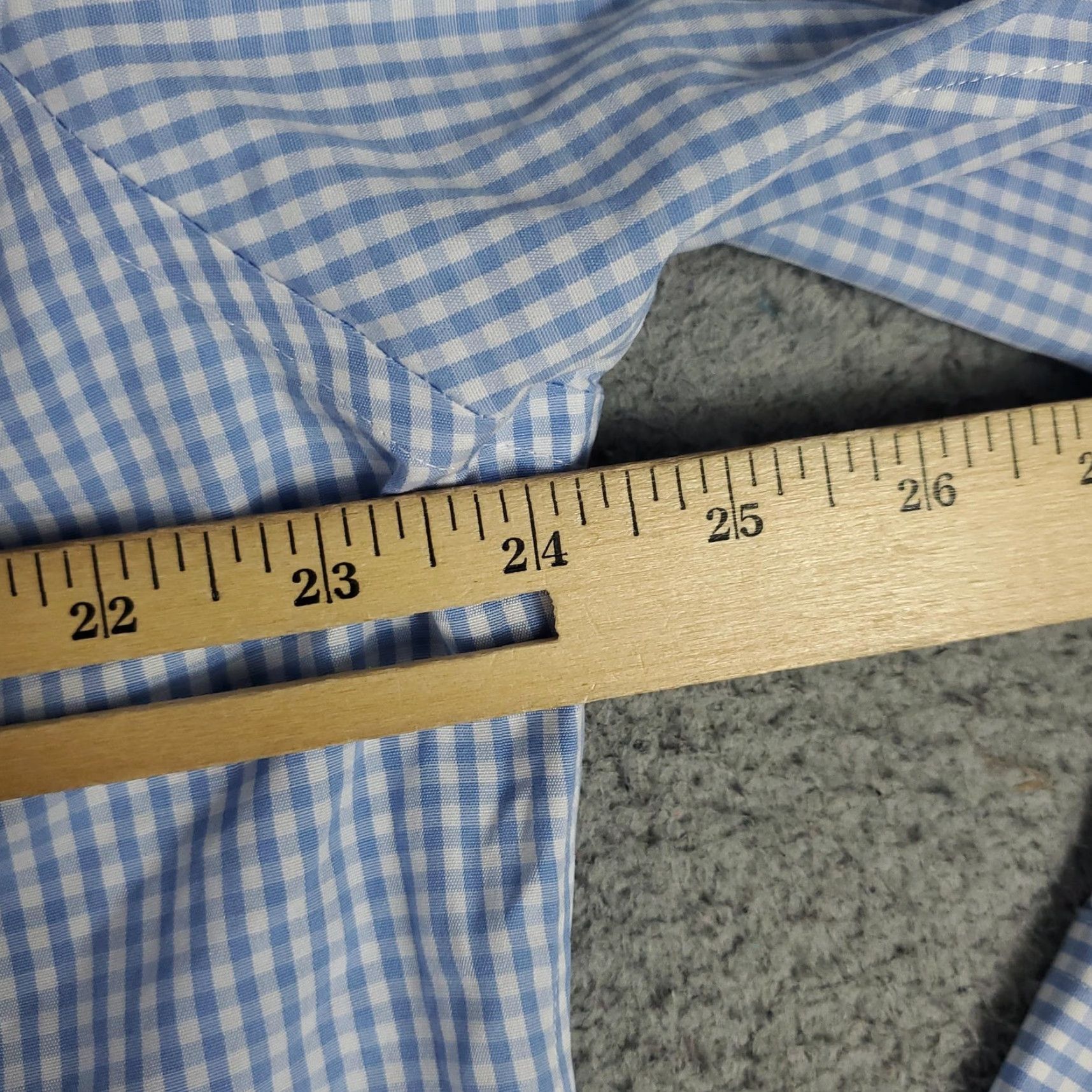 Brooks Brothers Brooks Brothers Dress Shirt Mens 16.5 Blue Gingham Long Sleeve Non-Iron Stretch Size US L / EU 52-54 / 3 - 6 Thumbnail