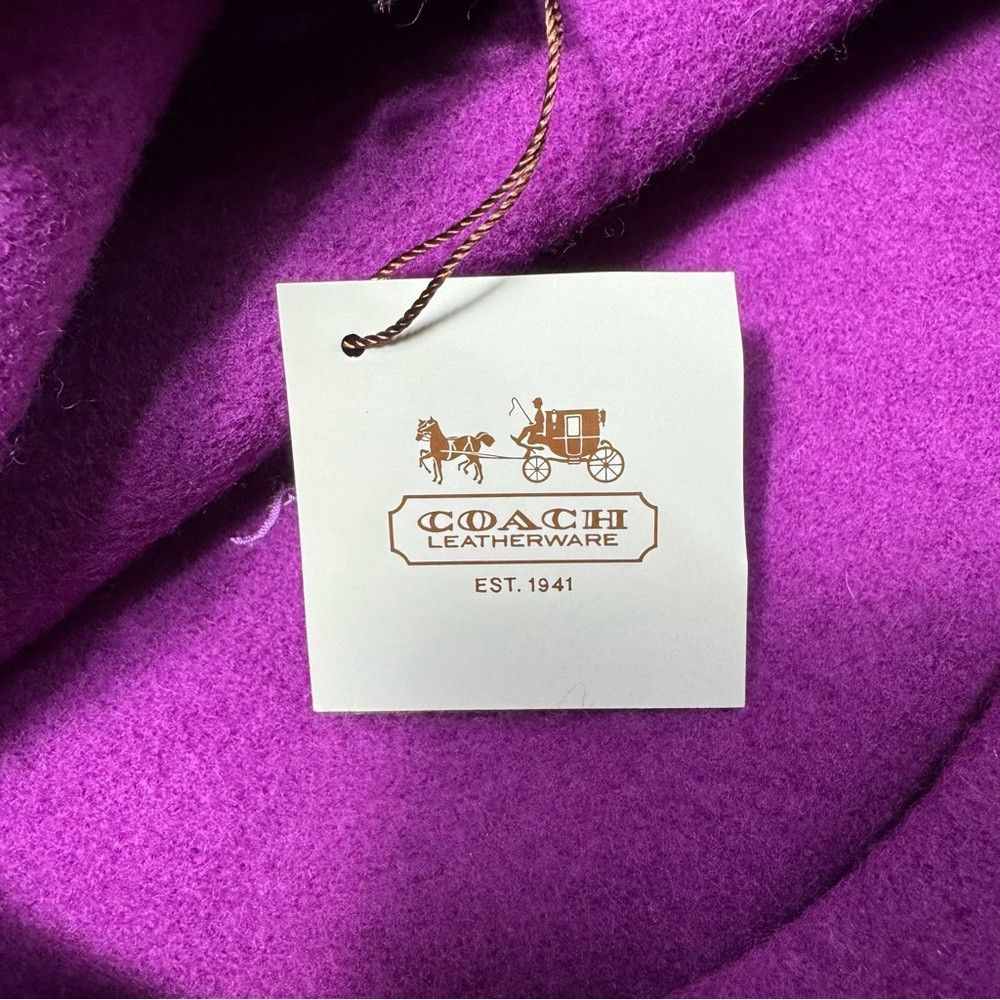 Coach NWT New Coach 100% Lambs Wool Amethyst Purple Beret Size M/ Size ONE SIZE - 7 Thumbnail