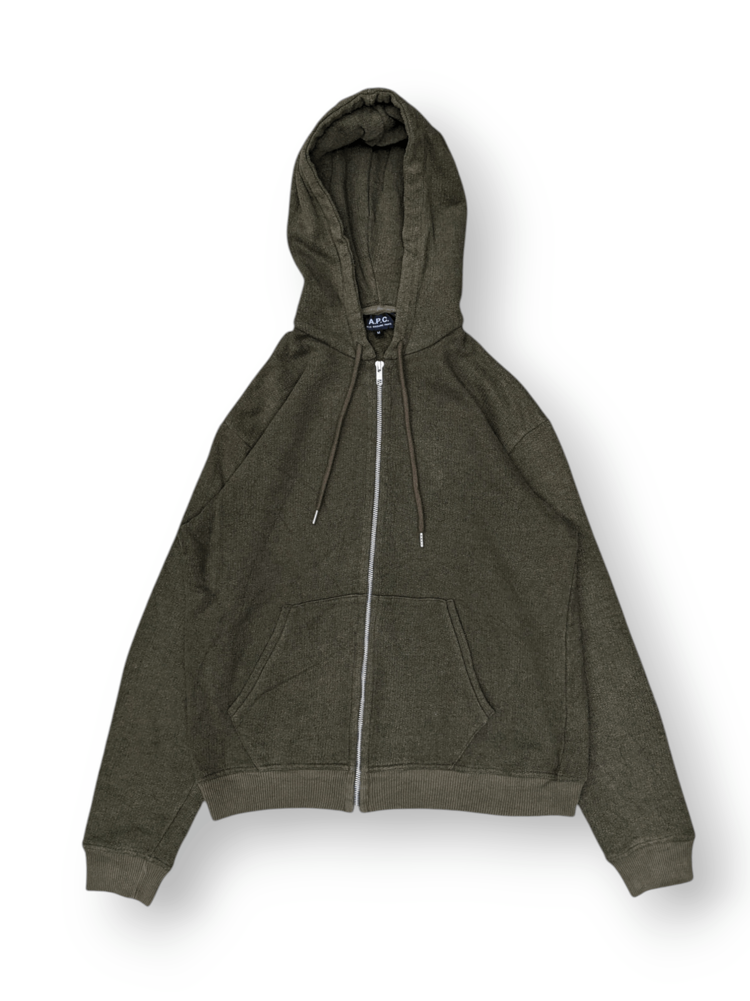 A.P.C Natural Fade Green Zip Blank Hoodie