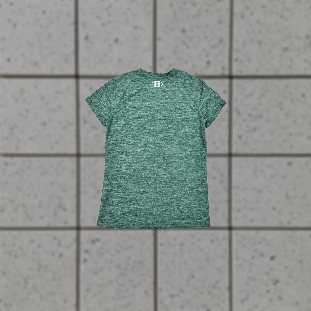 Under Armour Under Armour HeatGear Women's XS Green Heathered V-Neck Short Sleeve Athletic Tee Size 26" / US 2 / IT 38 - 1 Thumbnail