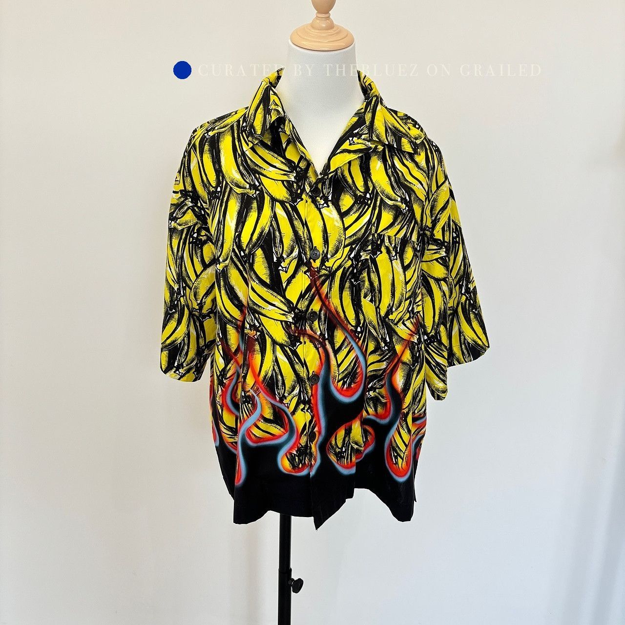 Prada Eye-Catching Flame Print Button-Up Shirt Size US L / EU 52-54 / 3 - 1 Thumbnail