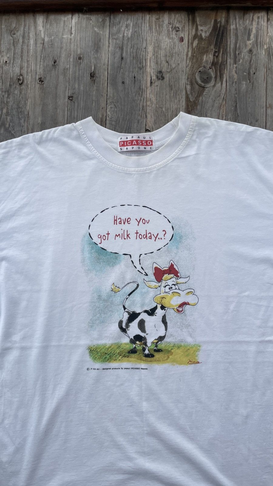 Paloma Picasso Vintage Picasso Art Tee Have You Got Milk Today Size US L / EU 52-54 / 3 - 4 Thumbnail