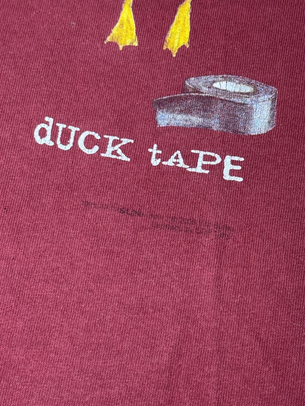 Vintage Vintage 90s Y2K Duct Tape Funny Duck Skater Grunge T Shirt Size US L / EU 52-54 / 3 - 3 Thumbnail
