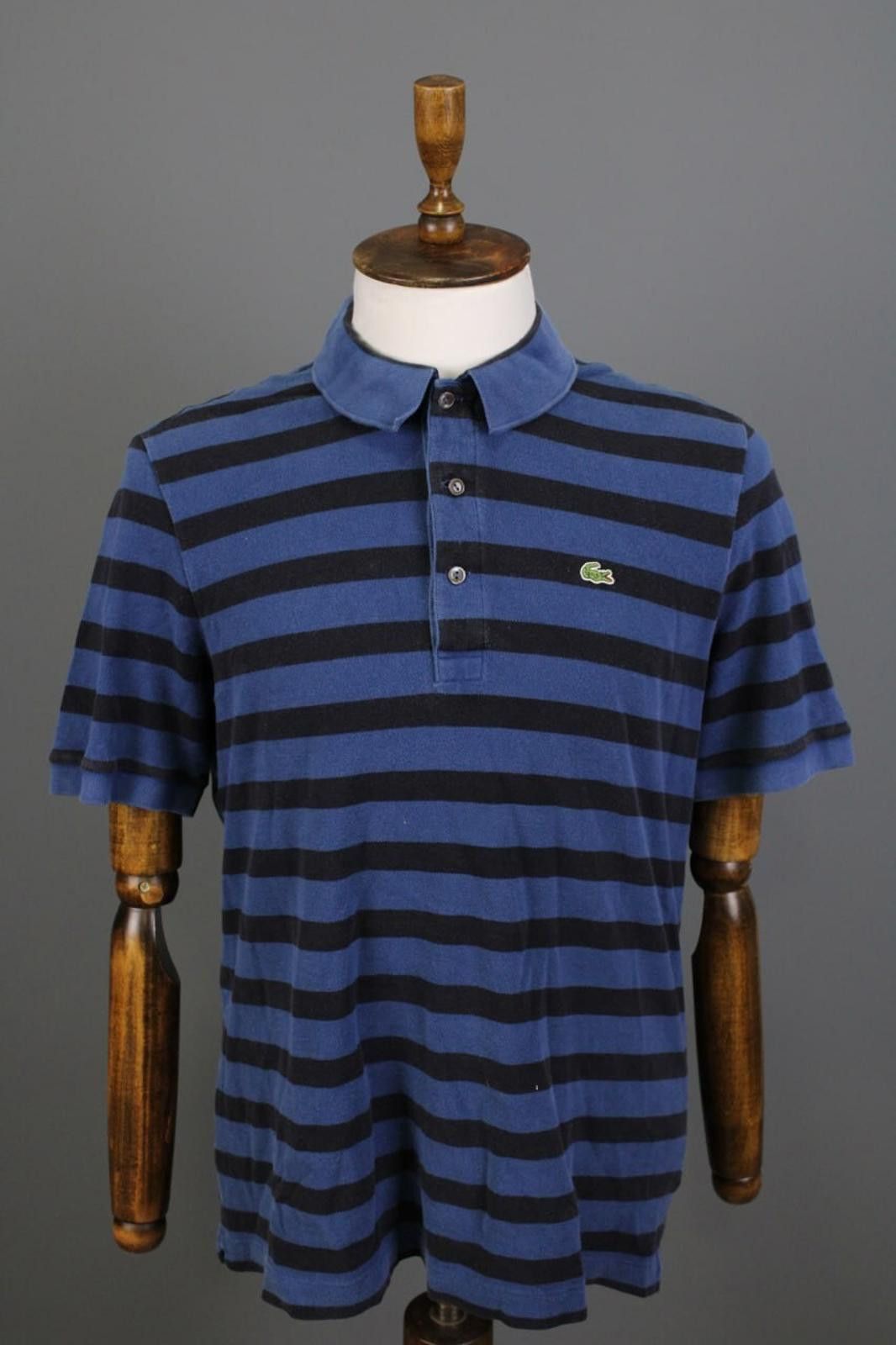 Lacoste Lacoste Blue Striped Short Sleeve Polo Shirt Size 6 / XL Size US XXL / EU 58 / 5 - 1 Thumbnail