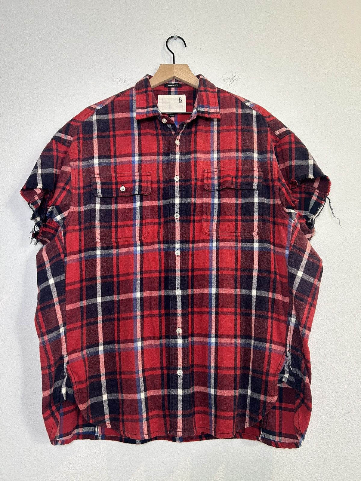 R13 Oversized Cut Off Flannel Size US S / EU 44-46 / 1 - 1 Thumbnail
