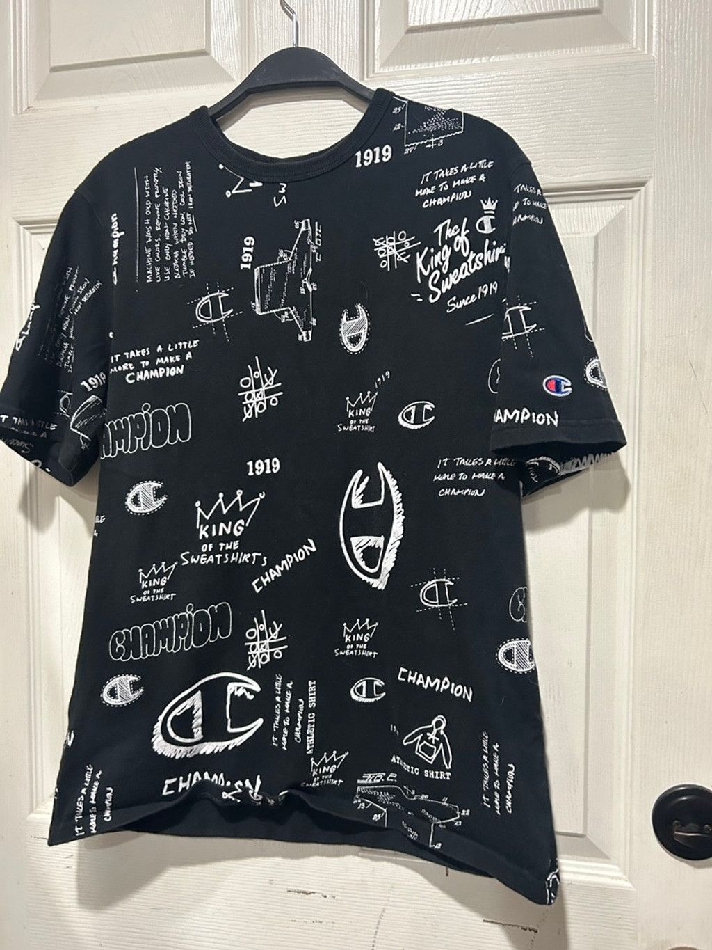 Champion Men's Champion Black & White Graphic Short Sleeve Tee M Size US M / EU 48-50 / 2 - 2 Thumbnail
