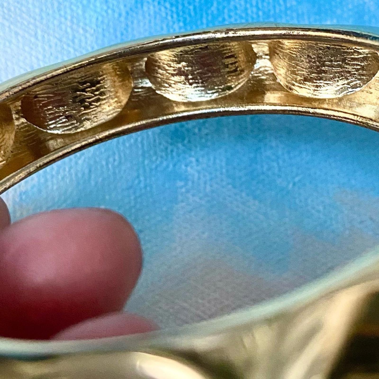 Other Vintage Chunky Gold Bamboo Hinged Bangle Bracelet Clamp Cuff Size ONE SIZE - 3 Thumbnail