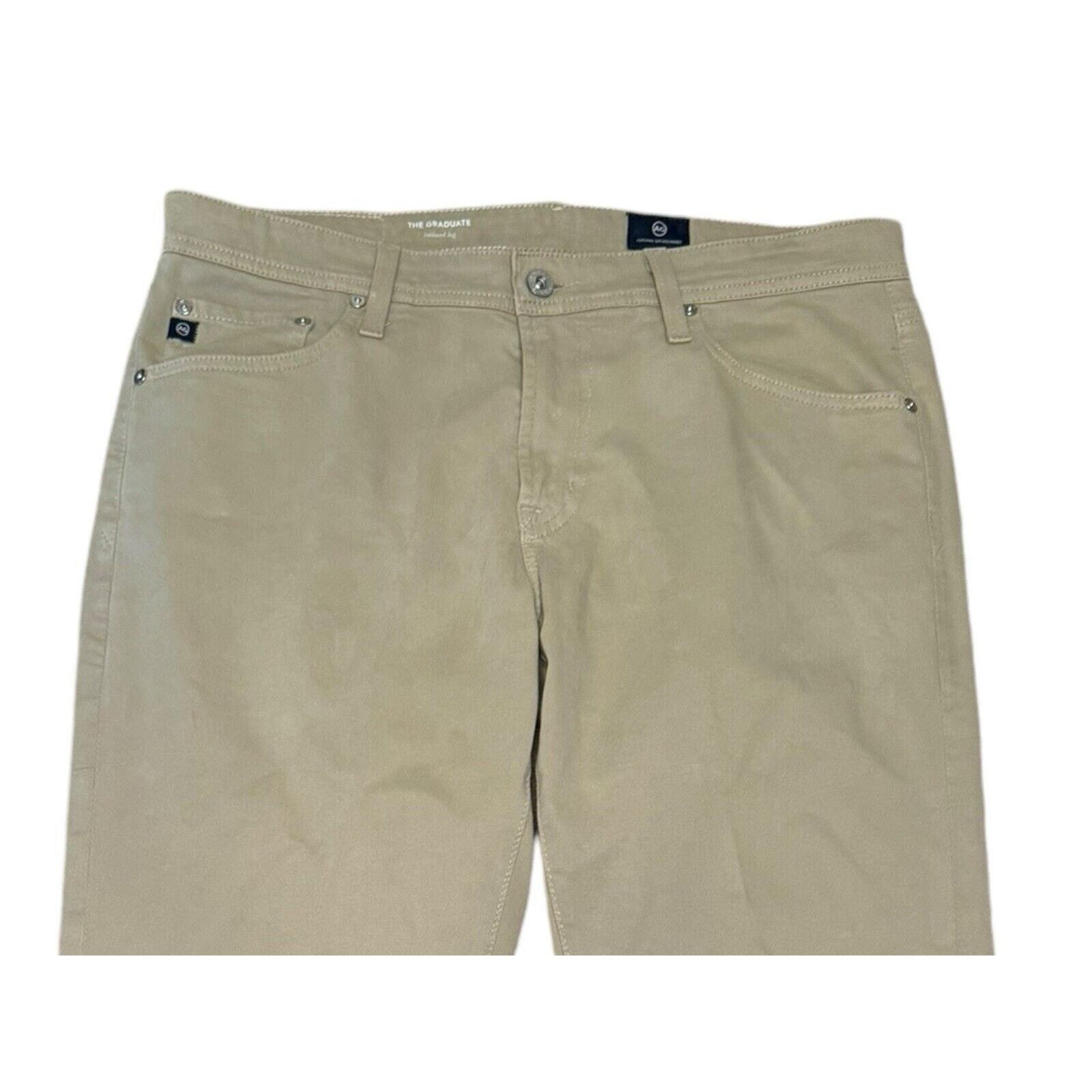 AG Adriano Goldschmied AG Adriano Goldschmeid The Graduate Pants Khaki Tailored Leg Size US 32 / EU 48 - 2 Thumbnail