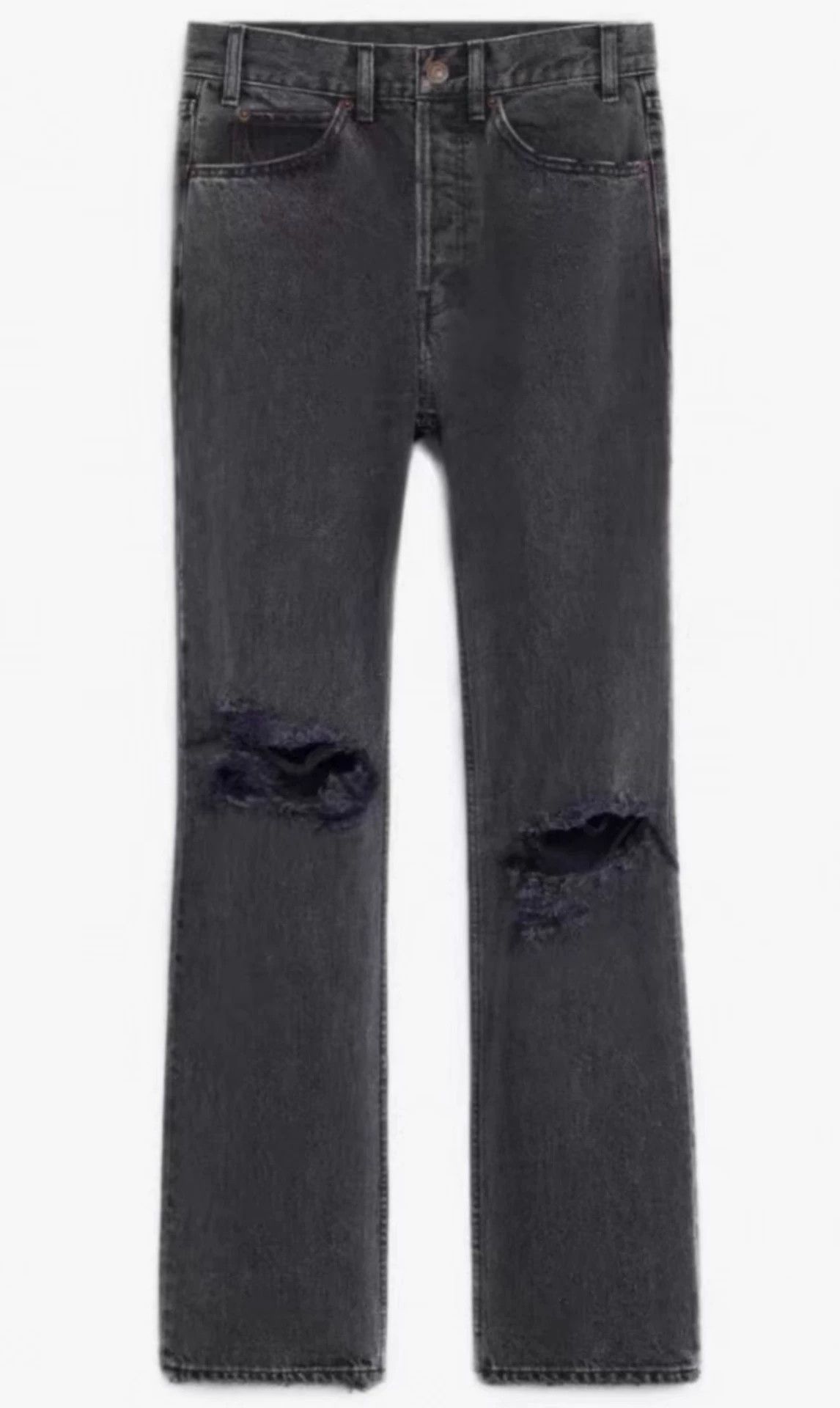 Celine Celine 21FW Knights Castle Smoky Gray Distressed Jeans 30 Size 30" / US 8 / IT 44 - 8 Thumbnail