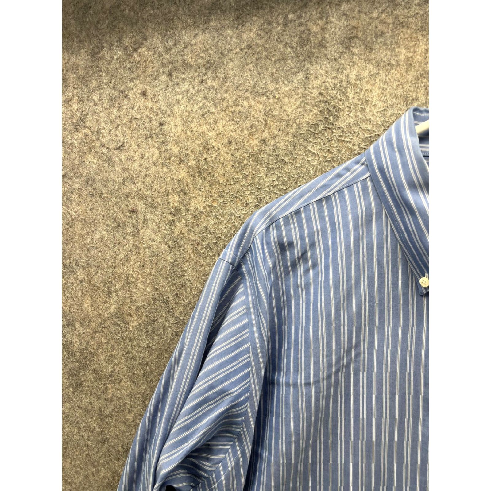 Brooks Brothers Brooks Brothers Dress Shirt Mens 17.5 35 Blue Stripe Traditional Fit Non-Iron Shirt Mens Slim? No. Size 48R - 7 Thumbnail