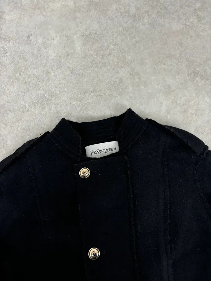 Yves Saint Laurent AW2010 Yves Saint Laurent Black Asymmetrical Officer Coat Size S / US 4 / IT 40 - 4 Thumbnail