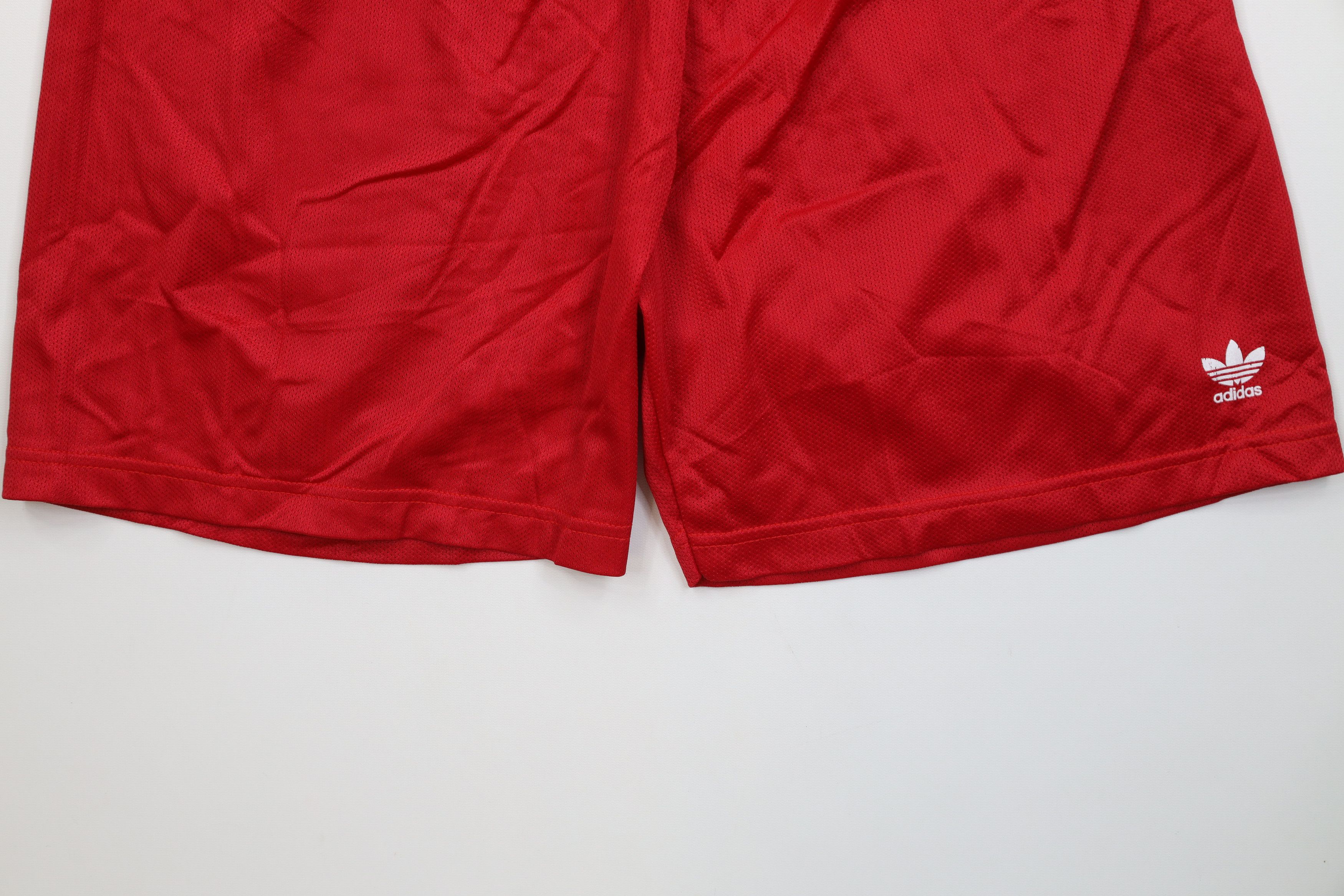 Adidas Deadstock Vintage 90s Adidas Above Knee Mesh Shorts Red USA Size US 36 / EU 52 - 4 Thumbnail
