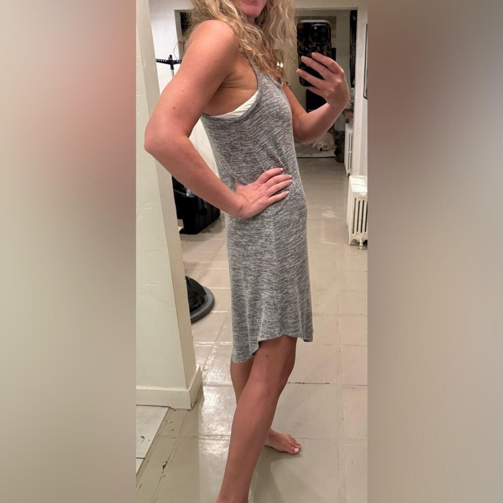 Leather Leith Gray Marled Sleeveless Dress S Soft Stretch Mini Shift Size S / US 4 / IT 40 - 3 Thumbnail