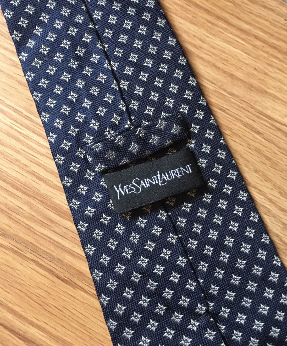 Vintage × Yves Saint Laurent Yves Saint Laurent Blue Vintage Designer Silk Mens Neck Tie Size ONE SIZE - 2 Thumbnail