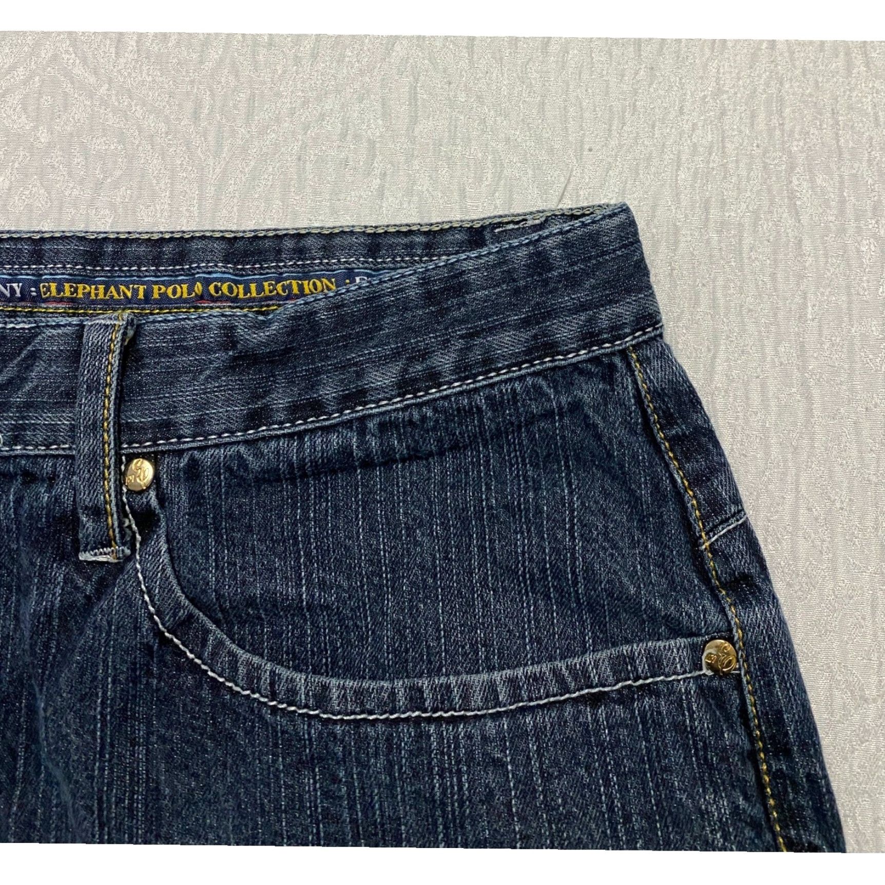 Enyce VINTAGE Enyce Jeans Wide-Leg Logo Embroidered Men 42 Blue Denim 5-Pocket Distressed Relaxed Spring Summer Fall Winter Mens Size US XL / EU 56 / 4 - 5 Thumbnail