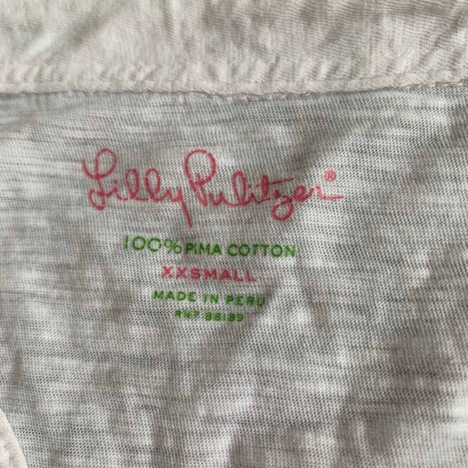 Lilly Pulitzer Lilly Pulitzer Women Size XXS Shay Ruffled Tank Top White Size XS / US 0-2 / IT 36-38 - 2 Thumbnail