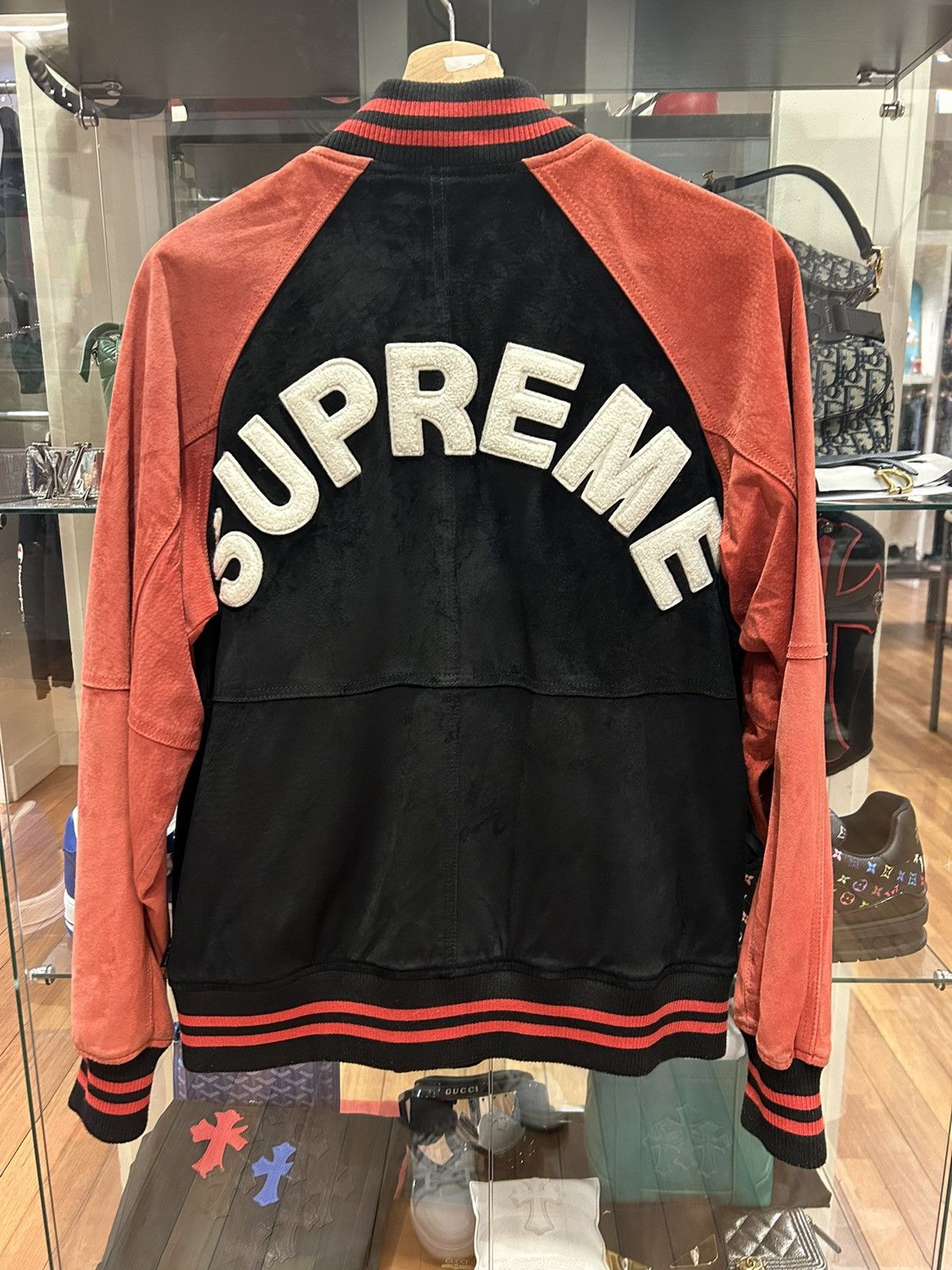 Supreme Supreme Suede Varsity Jacket Size US S / EU 44-46 / 1 - 2 Thumbnail