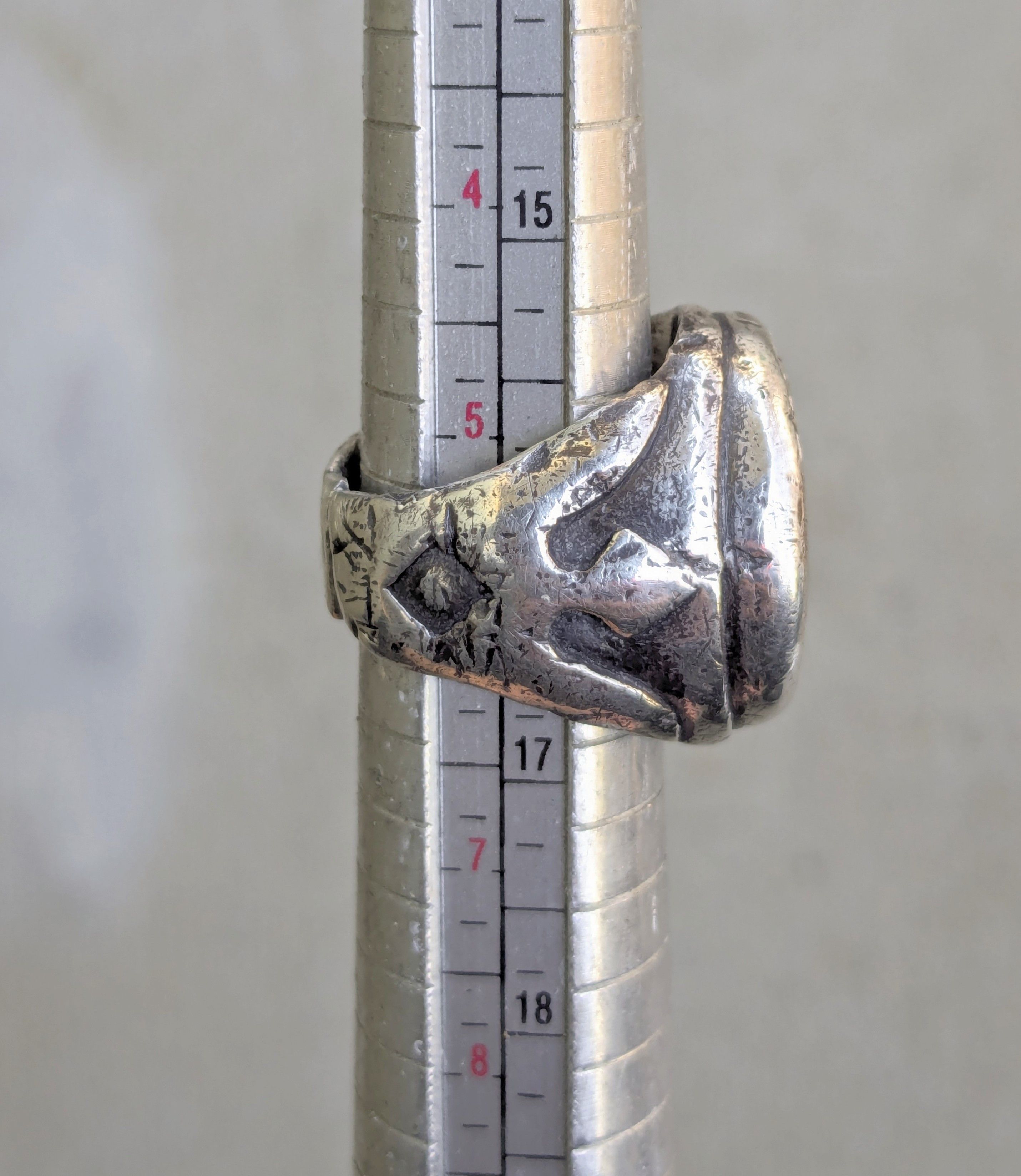 Other Vintage Sterling Silver Ring CZ 6 Trident Cocktail Pinky Size ONE SIZE - 14 Thumbnail