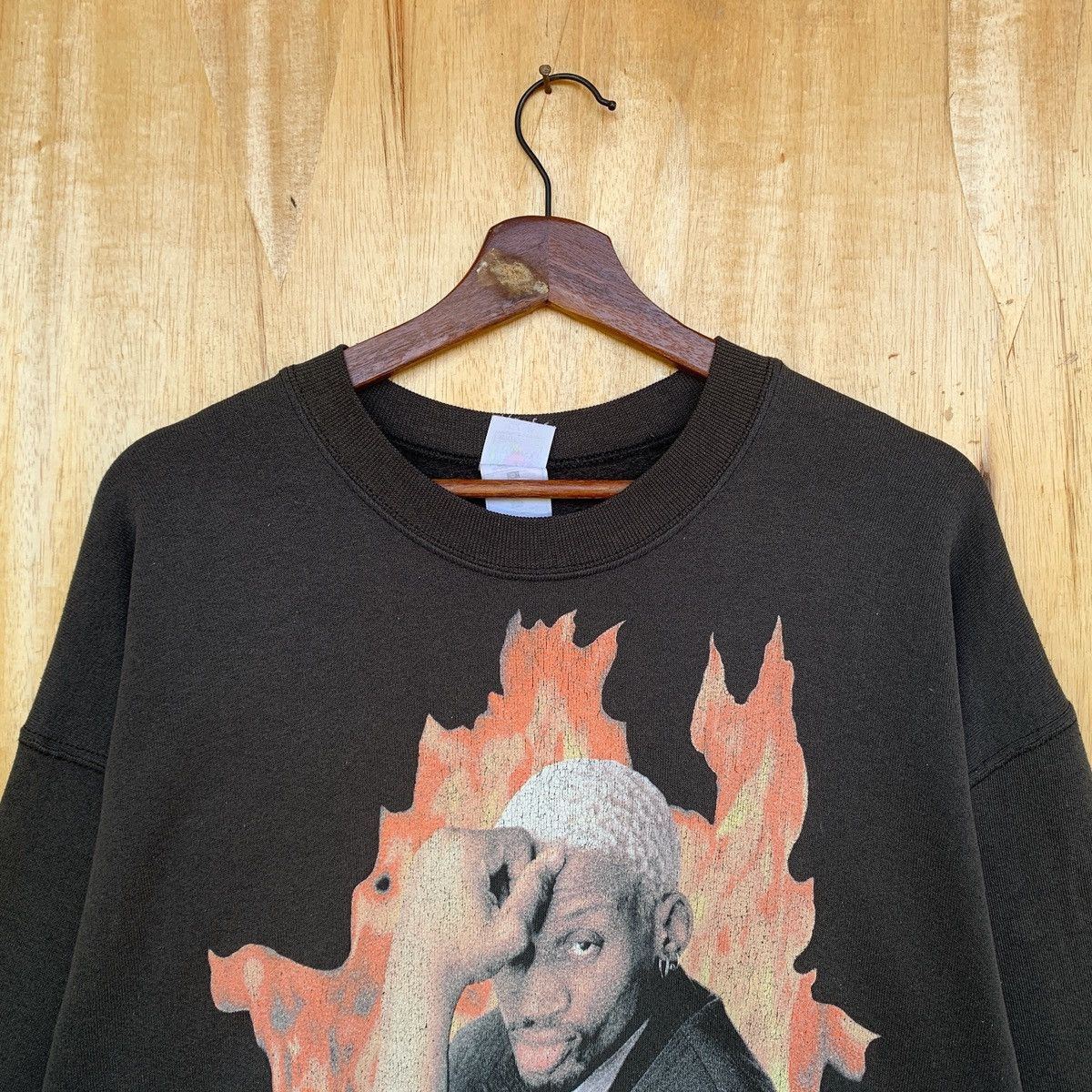 NBA Vintage 90s Dennis Rodman Fire Crewneck Size US L / EU 52-54 / 3 - 3 Thumbnail