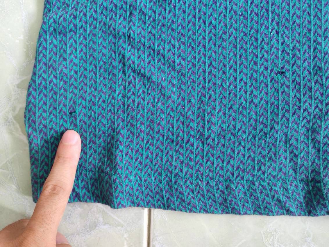 Izod 90s IZOD Polo Big 3XL Green Purple Abstract Pattern 27/31 Size US XXL / EU 58 / 5 - 8 Thumbnail