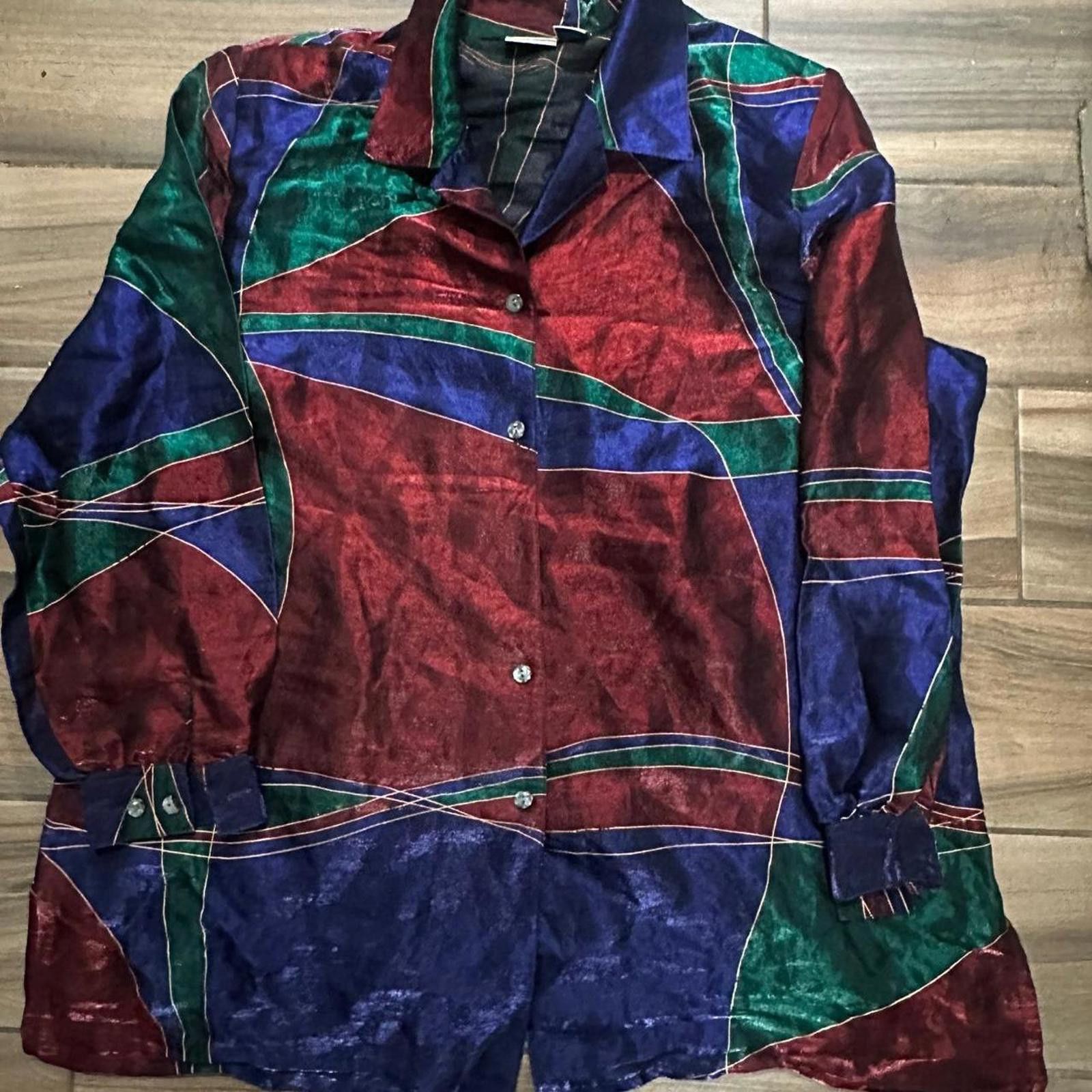 Other vintage 80s/90s blouse with a funky pattern blouse # Size XL / US 12-14 / IT 48-50 - 1 Thumbnail
