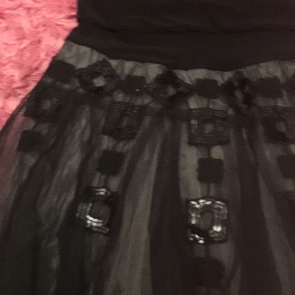 Vintage Ariella black tulle sequin fold-over full Skirt Size 27" / US 4 / IT 40 - 8 Thumbnail