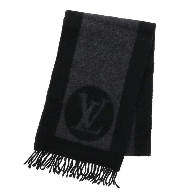 Louis Vuitton Louis Vuitton Scarf Black x Gray Size ONE SIZE - 1 Thumbnail