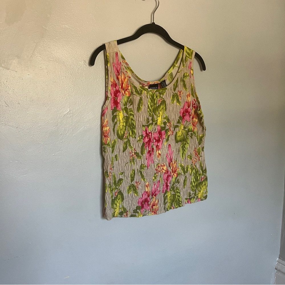 Designer Erika Women’s Vintage Floral Sleeveless Tank Top Medium Size M / US 6-8 / IT 42-44 - 3 Thumbnail