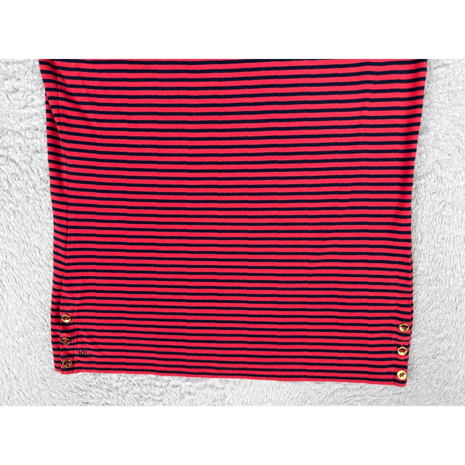 Ralph Lauren Lauren Ralph Lauren Shirt Women Large Pink Stripe Short Sleeve Square Neck Size L / US 10 / IT 46 - 5 Thumbnail