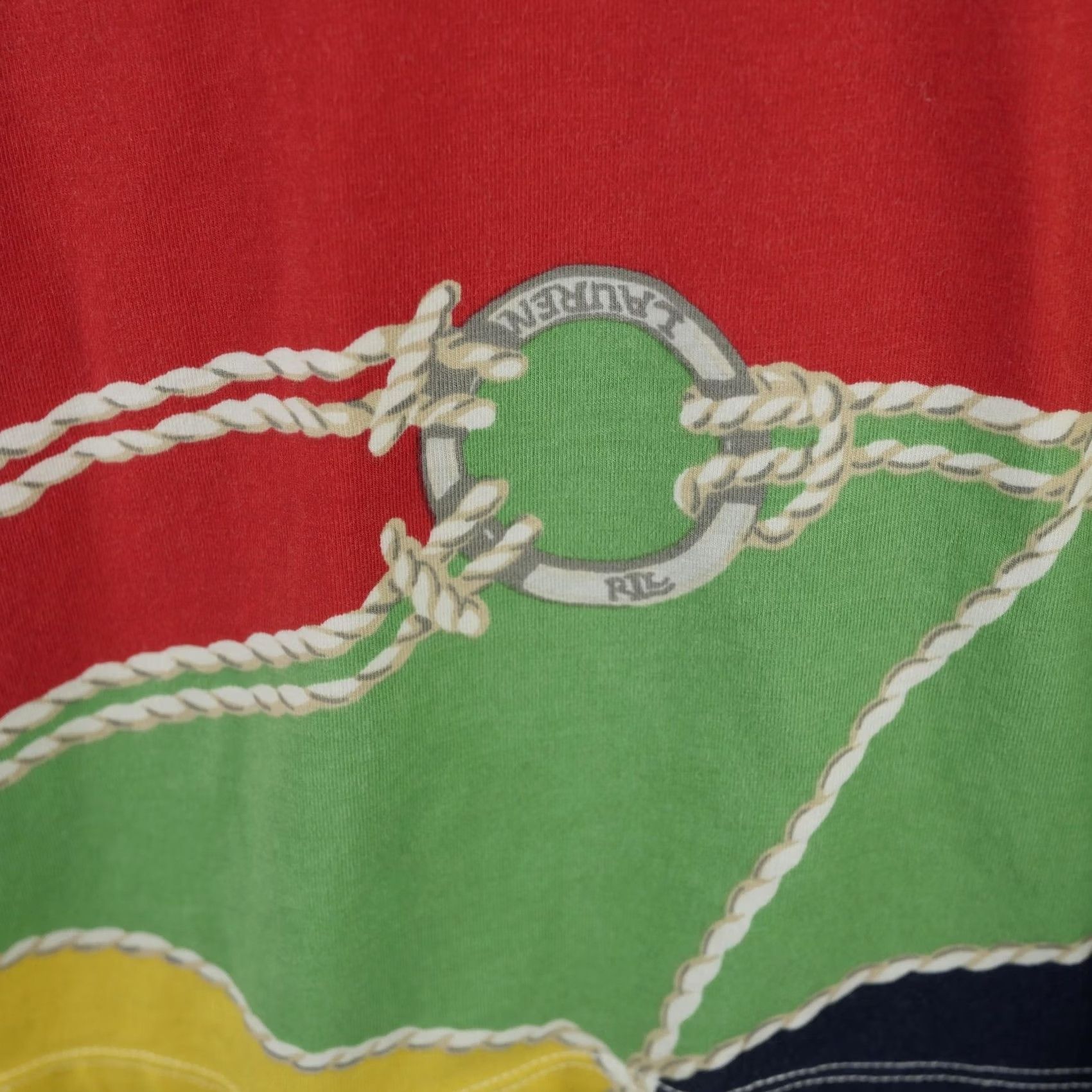 Ralph Lauren Lauren Ralph Lauren Polo Shirt Womens Small Multicolor Nautical Rope Colorblock Polo Shirt Short Sleeve Cotton Spandex Jersey Casual Summer Womens Size S / US 4 / IT 40 - 4 Thumbnail