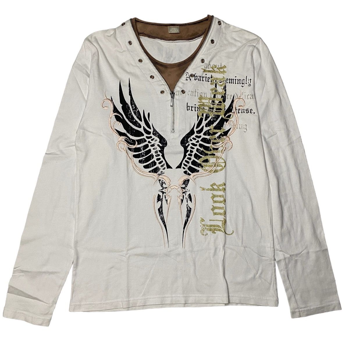If Six Was Nine 2000's Cornflake Double Layer Poem Zipper Longsleeve Size US M / EU 48-50 / 2 - 1 Thumbnail