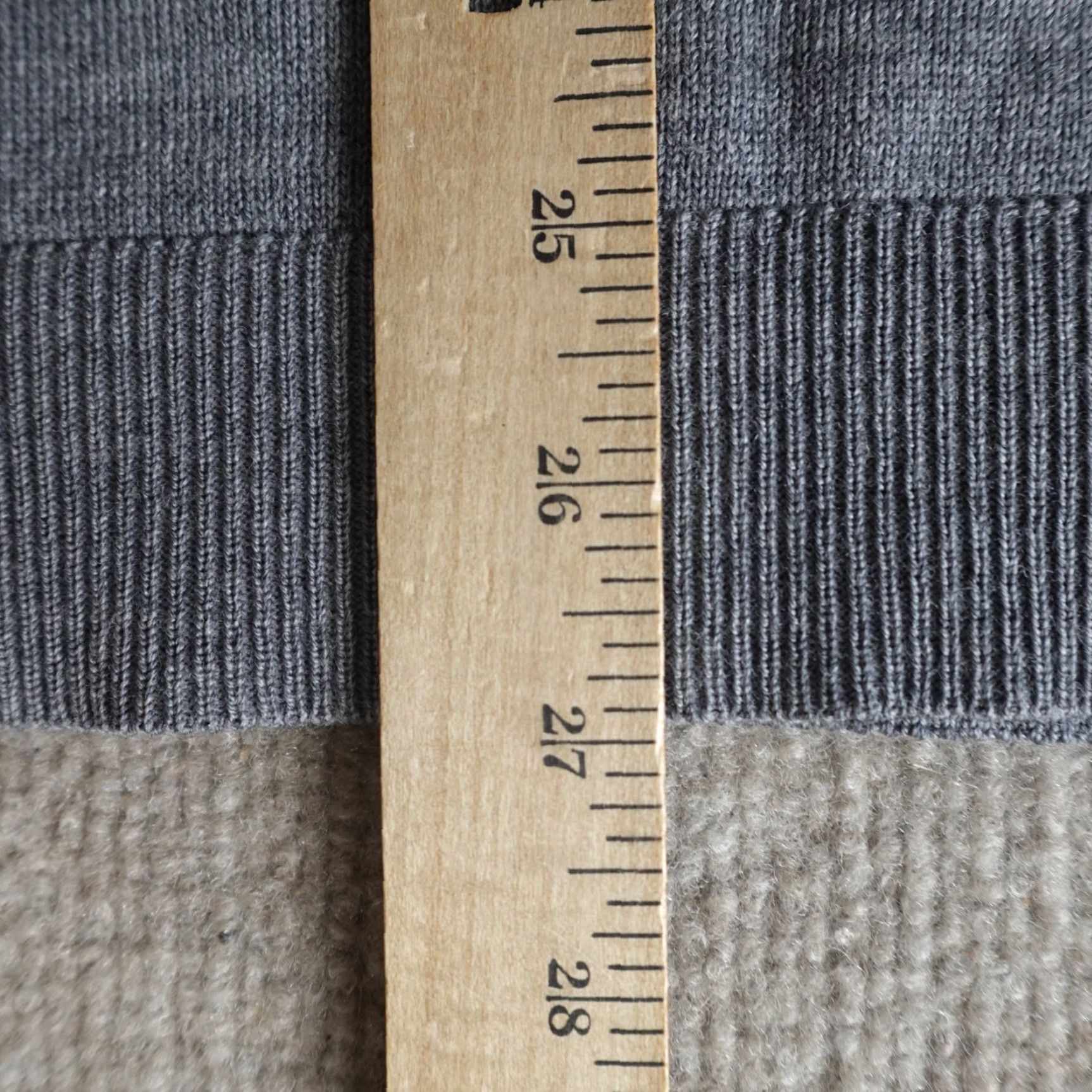 Express Express Mens Sweater Large Gray Striped 100% Merino Wool Cardigan Knit Wool Crew Neck Casual Winter Fall Spring Dept Men Size L Regular Heather gray Size US L / EU 52-54 / 3 - 4 Thumbnail