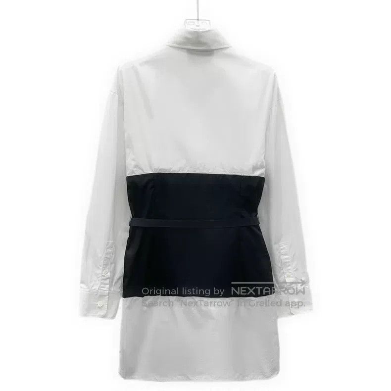 Prada Prada 22 white triangle cotton lapel single-breasted long- Size XXS / US 00 / IT 34 - 2 Thumbnail