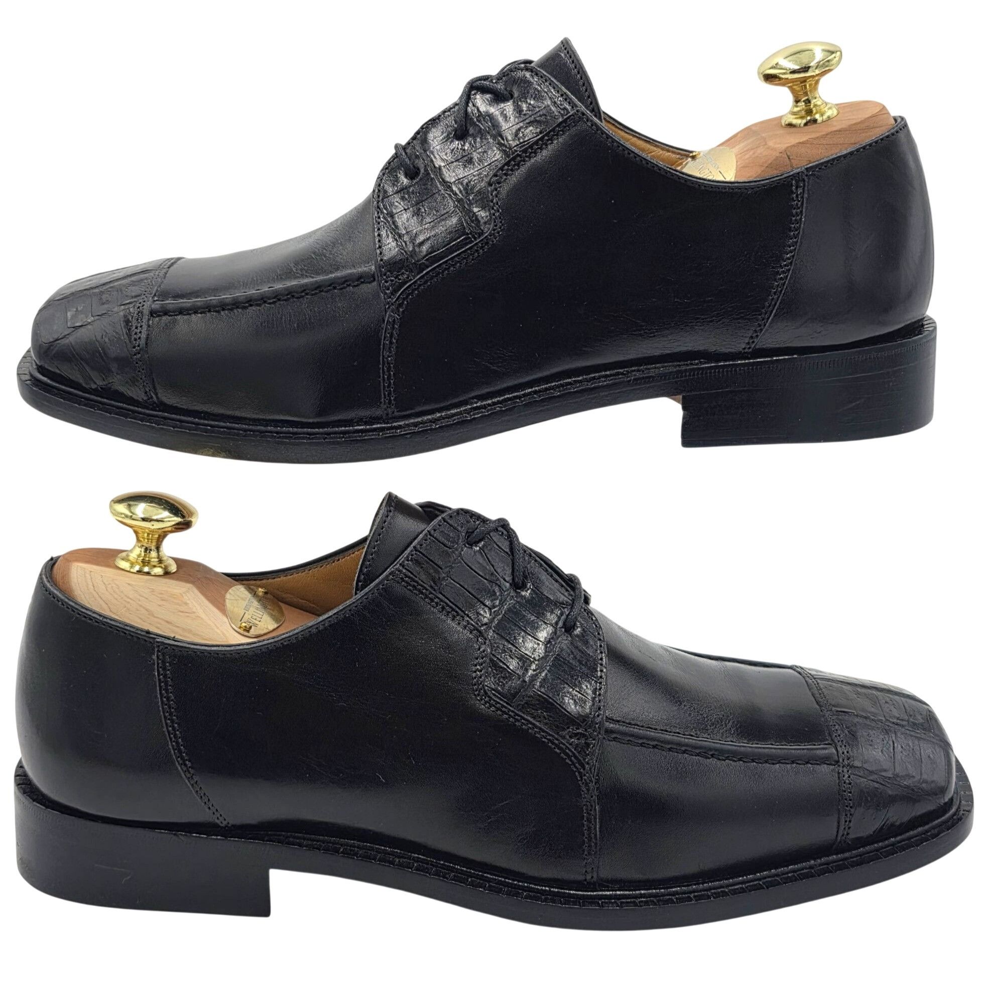 Belvedere NEW Vintage Belvedere Black Exotic Crocodile Italy Dress Sho Size US 7.5 / EU 40-41 - 7 Thumbnail