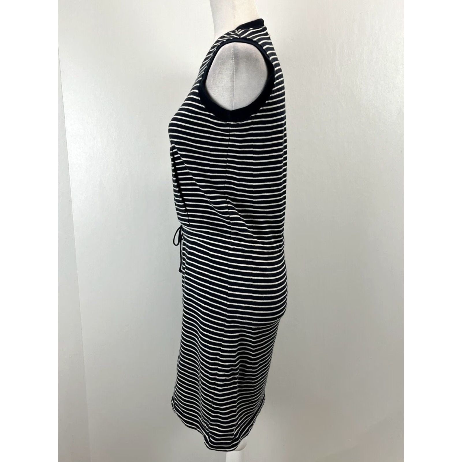 Ralph Lauren VINTAGE Polo Jeans Co Ralph Lauren Sleeveless Tank Dress Small Navy Blue Striped Preppy 90s Women Size 28" / US 6 / IT 42 - 2 Thumbnail